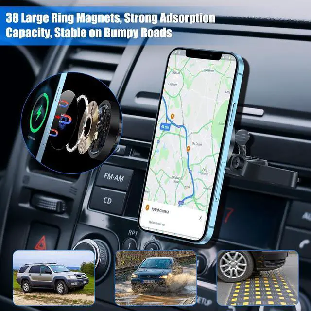 Alt view image 5 of 6 - 15W Magnetic Wireless Car Charger CD Slot Mount for iPhone 13/13 Pro/13 Pro Max/13 mini/12/12 Pro/12 Pro Max,Powerful Suction Auto-Alignment Mag-Safe Car Mount, Compatible with Mag-Safe Cases