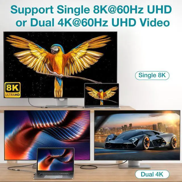 Alt view image 3 of 7 - Right Angle USB4 Extension Cable, 40Gbps & 100W 90 Degree Type C 4.0 Extender Cord, Thunderbolt 3/4 Extension Cable, Support 8K/6K@60Hz or Dual 4K Video for Dell/HP Dock, MacBook, iMac, XPS, Intel NUC