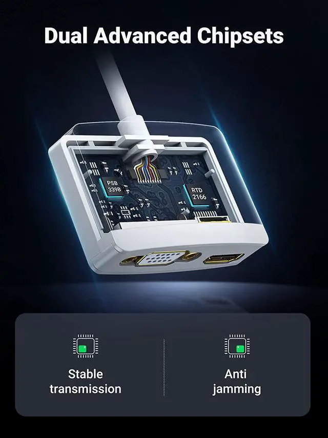 Alt view image 7 of 7 - Mini DisplayPort to HDMI VGA Adapter 4K Thunderbolt 2 Adapter 2 in 1 Mini DP Converter Compatible with MacBook Pro MacBook Air iMac Surface Pro 1 2 3 4 6 Surface Laptop 2 ThinkPad X1 White