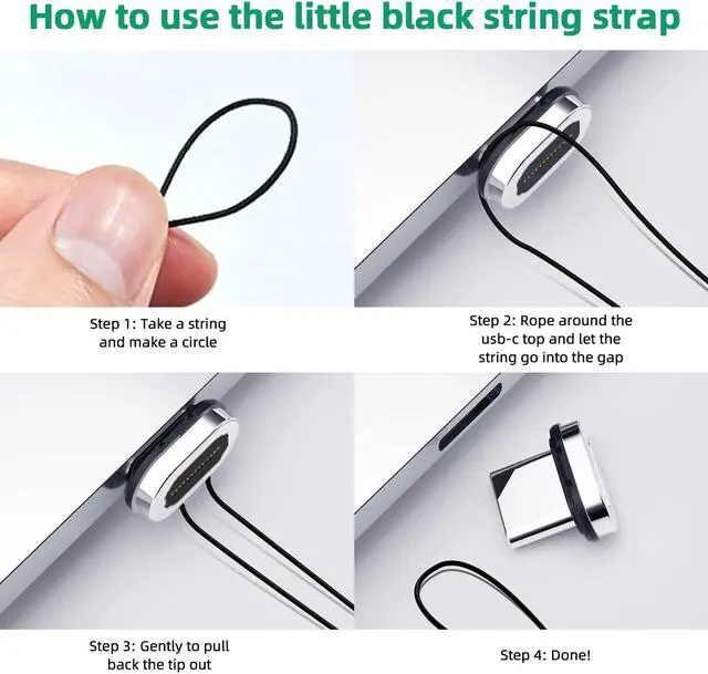 Alt view image 7 of 7 - USB C Magnetic Adapter (2 Pack) 24Pins USB3.1 10Gbps Data Transfer 4K 60Hz Video PD 100w Charge Compatible with MacBook Pro/Air USB-C Laptop