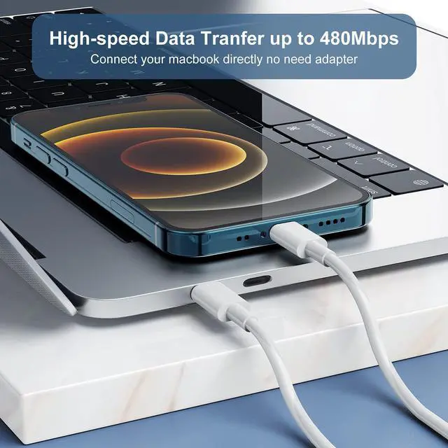 Alt view image 5 of 7 - 6ft iPhone Charger USB C Lightning Cable Usbc to Lighting Fast Charging Cord for iPhone 13 12 Charger Cable 6 ft MFi Certified Long Type C Wire for  iPhone 13 12 Pro Max 11 X XS XR 8 Plus