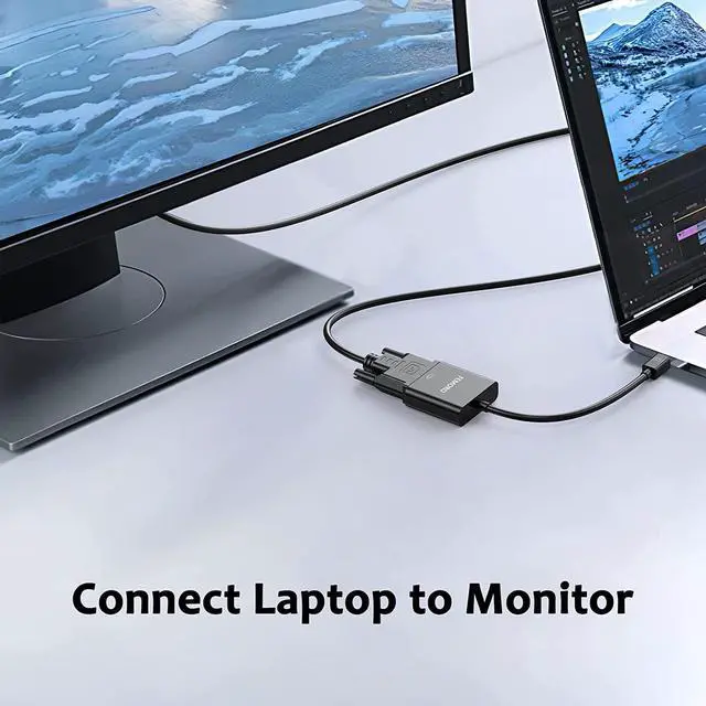 Alt view image 3 of 7 - Mini DisplayPort to VGA Adapter 2 Pack Mini Display Port DP to VGA Cable Converter Male to Female (Thunderbolt and Thunderbolt 2 Port Compatible) Black