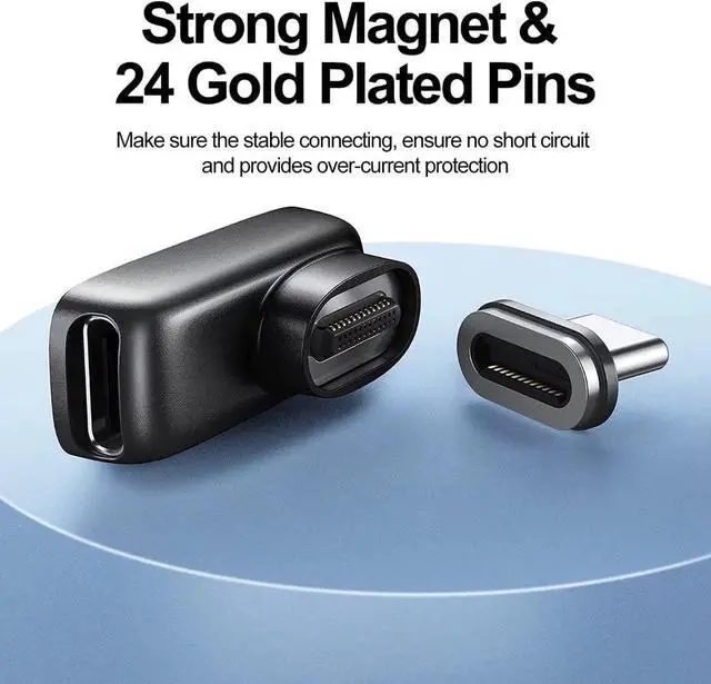 Alt view image 2 of 7 - USB C Magnetic Adapter 24 Pins Type-C to Type-C PD 100W Quick Charger 4K@60Hz & 9Gbps Data Transfer Compatible with Mac Book Pro/Air and Other USB C Devices