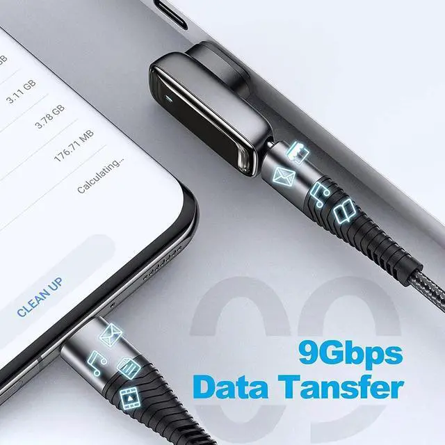 Alt view image 4 of 7 - USB C Magnetic Adapter 24 Pins Type-C to Type-C PD 100W Quick Charger 4K@60Hz & 9Gbps Data Transfer Compatible with Mac Book Pro/Air and Other USB C Devices