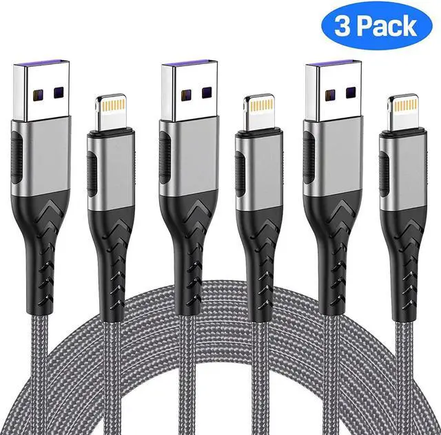 Alt view image 2 of 7 - iPhone Charger [ MFi Certified] 3Pack 6FT USB A Cable for Long Charger Cable Fast iPhone Charging Cord Compatible with with iPhone Xs Max/XS/XR/X/8/7/6S/6/Plus/SE/iPad(Silver)