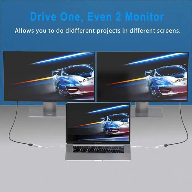 Alt view image 6 of 7 - USB C to HDMI Adapter 4K Cable USB-C Type C (Thunderbolt 3) to HDMI Adapter for MacBook Pro 2019/2018 MacBook Air/iPad Pro  Galaxy S9/S8  XPS 13 Surface Go/Pro 7 More