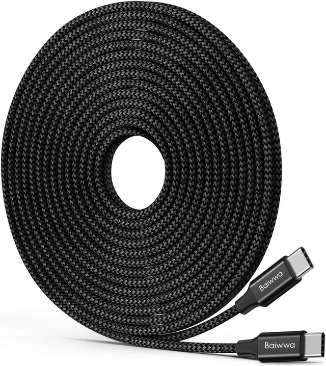 Main image of USB C to USB C Cable 20ft, Super Long USB Type C to Type C Cable 60W PD Fast Charger Cord Braided Compatible with Samsung Galaxy S23 S22 S21 S20 Ultra Plus Note 20, Pixel, Pad Pro/Air, MacBook Pro/Air