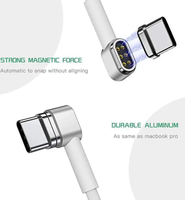 Alt view image 3 of 7 - Elecjet Magnetic USB C to C Charging Cable for MacBook Pro Air iPad Pro 87W PD Fast Charger for iPhone 15 Pro Max  Galaxy S23 Ultra Pixel 8 7 Pro Moto G  XPS Type C Device 6.6ft