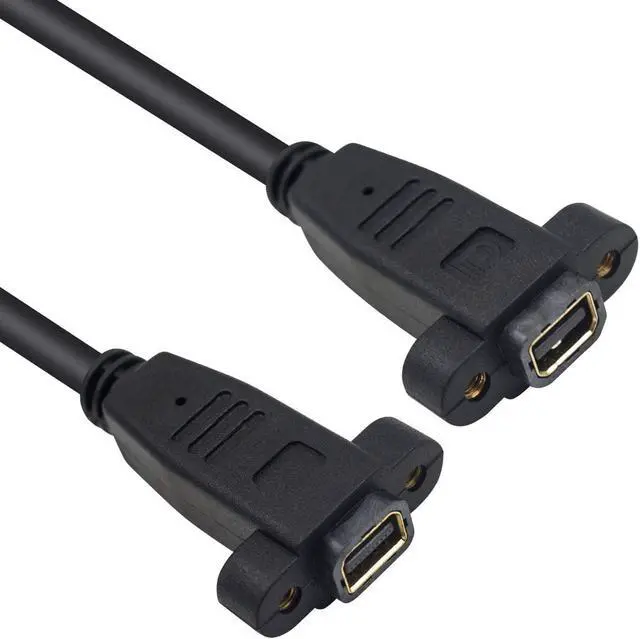 Alt view image 2 of 6 - Mini Displayport Female to Mini Displayport Female Panel Mount 4k Mini Dispalyport Cable 30cm Not for Thunderbolt 3