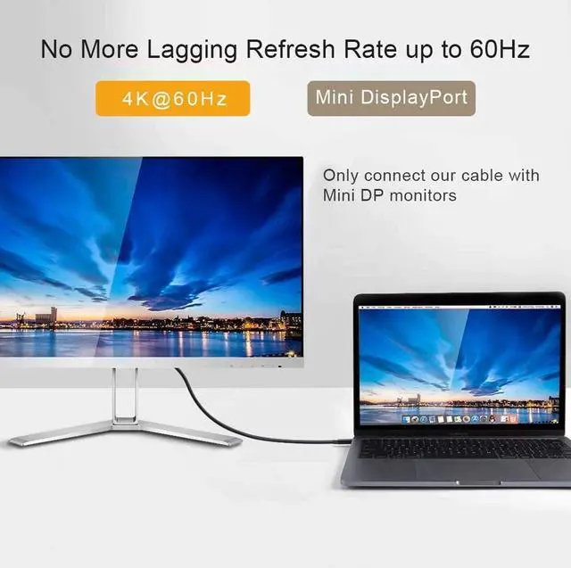 Alt view image 5 of 6 - Mini Displayport Female to Mini Displayport Female Panel Mount 4k Mini Dispalyport Cable 30cm Not for Thunderbolt 3