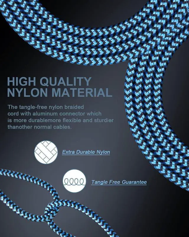 Alt view image 4 of 6 - USB A to Lightning Cable-2Pack/6Ft Nylon Braided Long iPhone Charger Cord  Approved Fast Charging Power Wire for iPhone 14 Pro Max 13 Pro Max 13Pro 13 13 Mini 12 11 10 XR XS X 8 Plus 7 6 6s