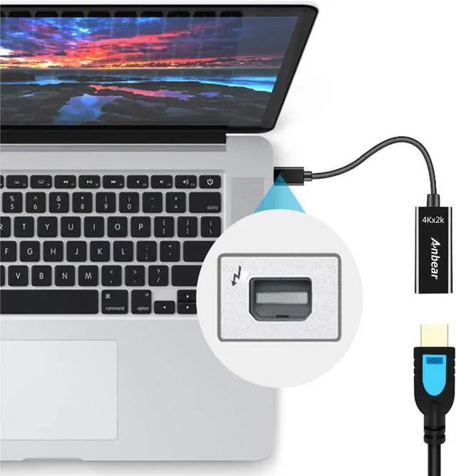 Alt view image 4 of 5 - Mini Display Port to HDMI 4K@30HZ Gold Plated Mini Displayport(Thunderbolt Port) to HDMI Converter Adapter 4Kx2K for Mac BookMac Book air iMac and More with MDP