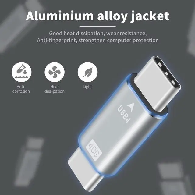 Alt view image 4 of 7 - USB C Male to Male Adapter 40Gpbs Type C Male to Type C Male Full Featured Adapter Support Data Transmission and Charging for with Thunderbolt 3/4 USB3.1 USB2.0. (1pack)