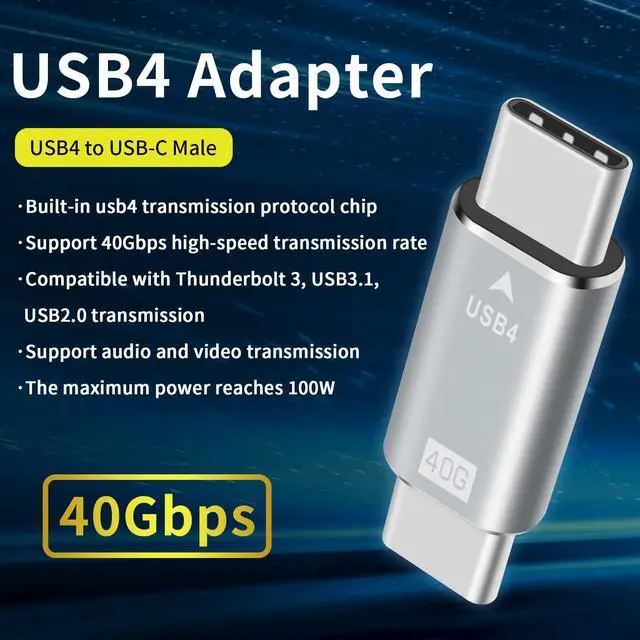 Alt view image 3 of 7 - USB C Male to Male Adapter 40Gpbs Type C Male to Type C Male Full Featured Adapter Support Data Transmission and Charging for with Thunderbolt 3/4 USB3.1 USB2.0. (1pack)