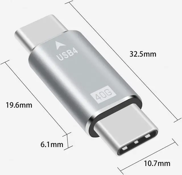 Alt view image 7 of 7 - USB C Male to Male Adapter 40Gpbs Type C Male to Type C Male Full Featured Adapter Support Data Transmission and Charging for with Thunderbolt 3/4 USB3.1 USB2.0. (1pack)