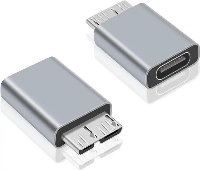 Main image of USB C to Micro B Adapter Type C to Micro B Cable Adapter 2Pack Micro B to USB C 3.1 Adapter for Hard Drive Cable USB C Hard Drive Cable Adapter for USB 3.0 External Portable SSD HDD