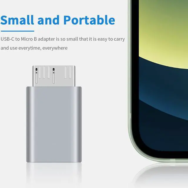 Alt view image 5 of 7 - USB C to Micro B Adapter Type C to Micro B Cable Adapter 2Pack Micro B to USB C 3.1 Adapter for Hard Drive Cable USB C Hard Drive Cable Adapter for USB 3.0 External Portable SSD HDD
