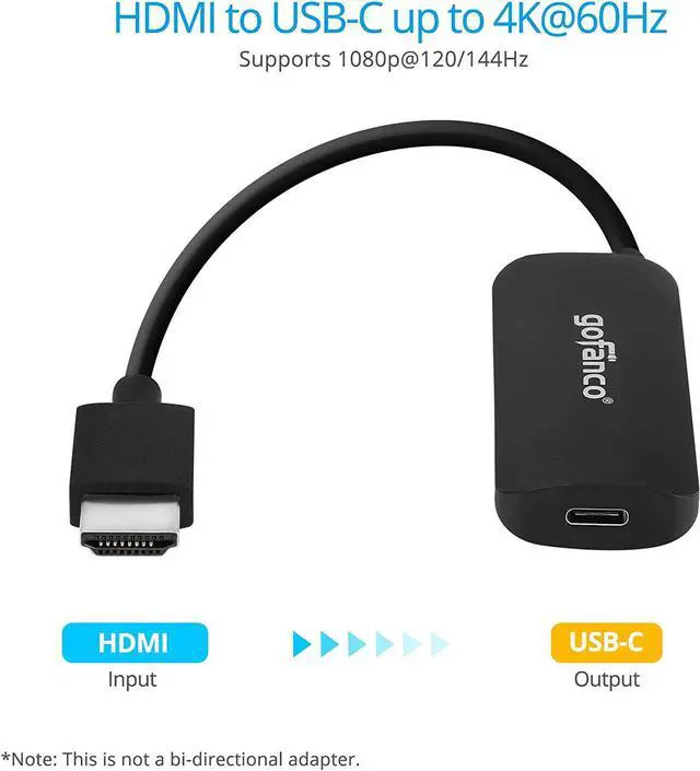 Alt view image 3 of 7 - HDMI 2.0 to USB C Converter (HDMI System to USB Type C Monitor)  4K @60Hz HDCP 2.2 2-ch Stereo Audio USB-Powered - Not Compatible with Apple Studio Display LG Ultrafine (HDMIUSBC)