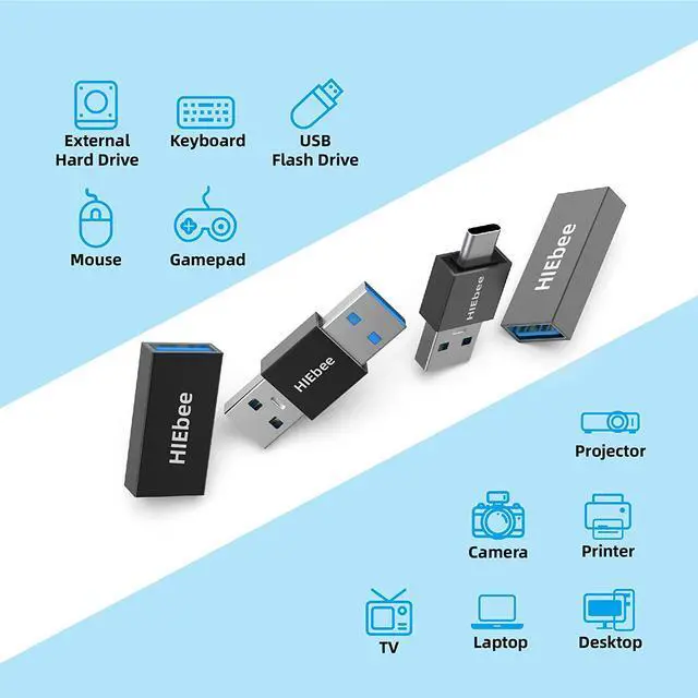 Alt view image 6 of 6 - USB 3.0 A to A Male Adapter USB Female to Female Adapter USB Type-C to USB A Male Adapter USB 3.0 Female to USB C Female Adapter Connector Compatible with Hard Drive Laptop etc