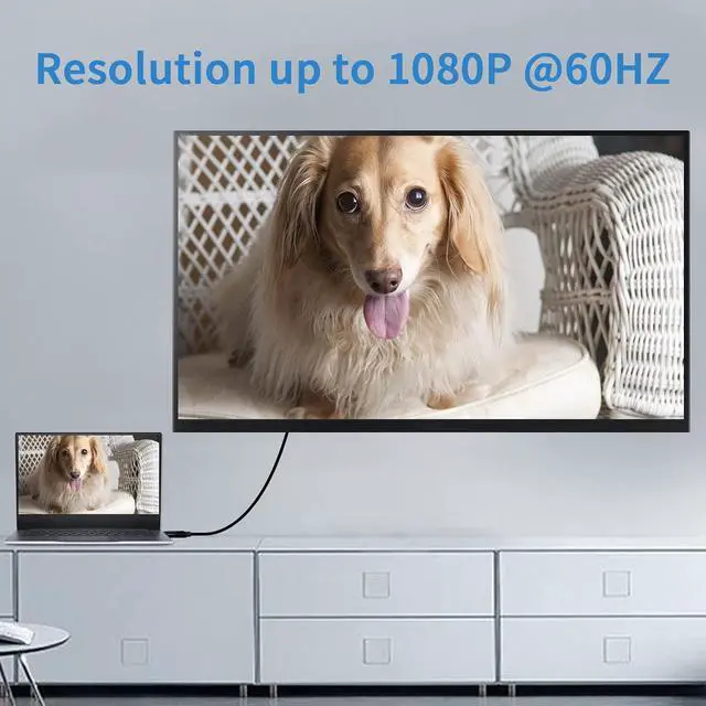 Alt view image 6 of 7 - USB C to VGA Cable USB Type-C to VGA Cable 1080P USB C Male to VGA Male Adapter Converter Cable for Desktop Projector Monitor Television Without Thunderbolt 3 Port.(6FT/1.8M)