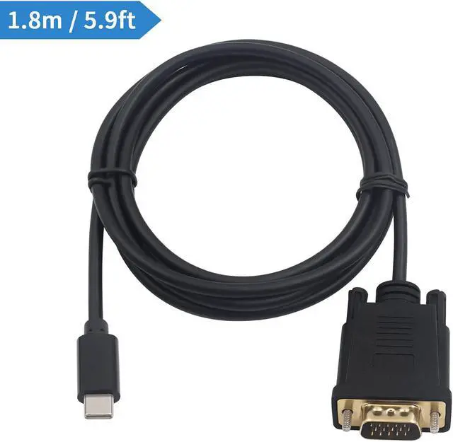 Alt view image 7 of 7 - USB C to VGA Cable USB Type-C to VGA Cable 1080P USB C Male to VGA Male Adapter Converter Cable for Desktop Projector Monitor Television Without Thunderbolt 3 Port.(6FT/1.8M)