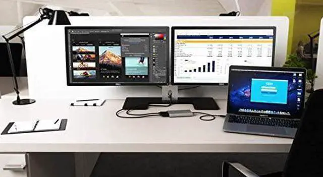 Alt view image 5 of 6 - i-tec Thunderbolt 3 to Dual DisplayPort Video Adapter Supports Dual 4K for TB3 Devices: macOS, MacBook, Windows, Linux TB3 to Dual Monitor, Metal Design, G-Sync/Freesync USB C DisplayPort Splitter