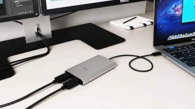 Alt view image 6 of 6 - i-tec Thunderbolt 3 to Dual DisplayPort Video Adapter Supports Dual 4K for TB3 Devices: macOS, MacBook, Windows, Linux TB3 to Dual Monitor, Metal Design, G-Sync/Freesync USB C DisplayPort Splitter