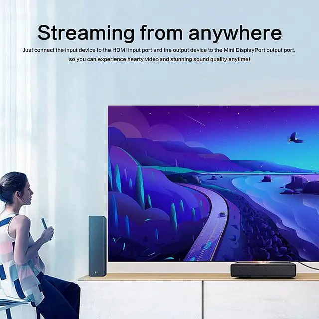 Alt view image 7 of 7 - HDMI to Mini DisplayPort Adapter with USB Power 4K 60Hz HDMI Female to Mini DP Male Cable Active HDMI 2.0 Source in Display Port 1.2 Out Converter for Xbox One/360 NS Mac Mini PC Laptops