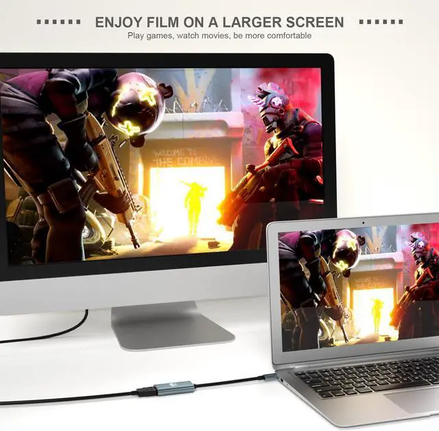 Alt view image 2 of 6 - USB C to HDMI Adapter (4K@60HZ) Type-C(Thunderbolt 3) to Female HDMI Adapter,Compatible with MacBook Pro 2019/2018/2017, MacBook Air/iPad Pro 2018, Samsung Galaxy S10/S9 and More