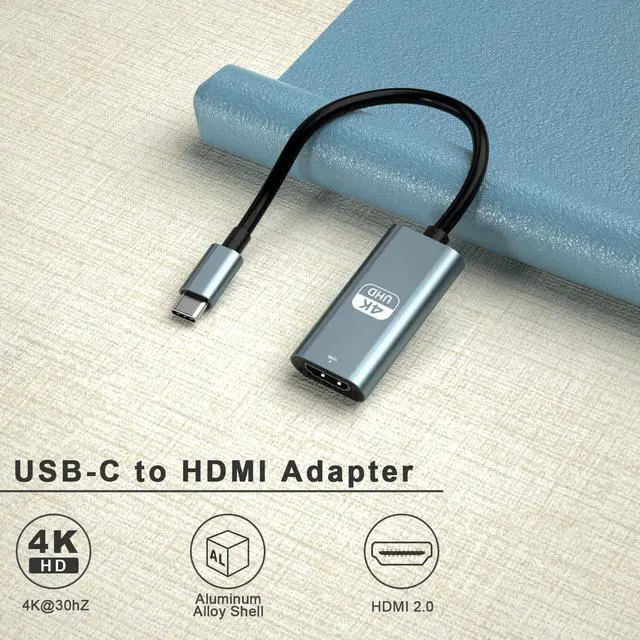 Alt view image 4 of 6 - USB C to HDMI Adapter (4K@60HZ) Type-C(Thunderbolt 3) to Female HDMI Adapter,Compatible with MacBook Pro 2019/2018/2017, MacBook Air/iPad Pro 2018, Samsung Galaxy S10/S9 and More
