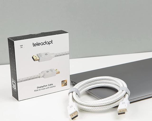 DisplayPort 1.4 Male to Male Cable, 6.6FT/2M – teleadapt