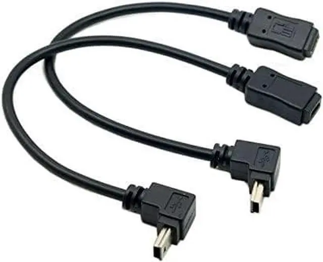 Alt view image 2 of 7 - 2pcs GPS Mini USB 5P 90 Degree Up Down Angled Male to Mini USB 5Pin Female Extension Cable