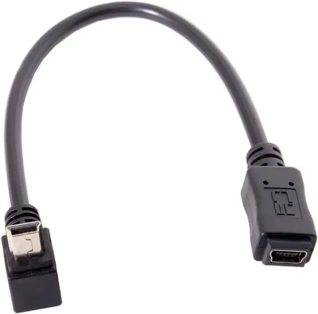 Alt view image 7 of 7 - 2pcs GPS Mini USB 5P 90 Degree Up Down Angled Male to Mini USB 5Pin Female Extension Cable