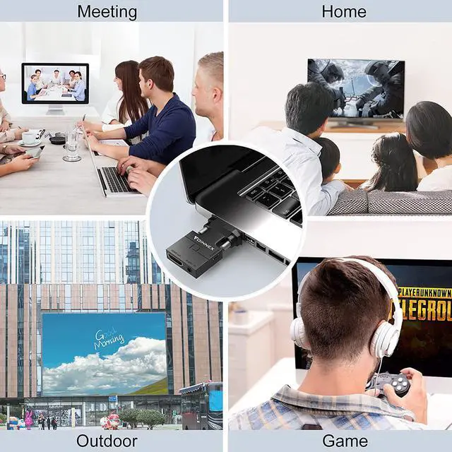 Alt view image 6 of 6 - VGA to HDMI Adapter Converter with Audio (PC VGA Source Output to TV/Monitor with HDMI Connector) Active Male VGA in Female HDMI 1080p Video Dongle adaptador for Computer Laptop Projector