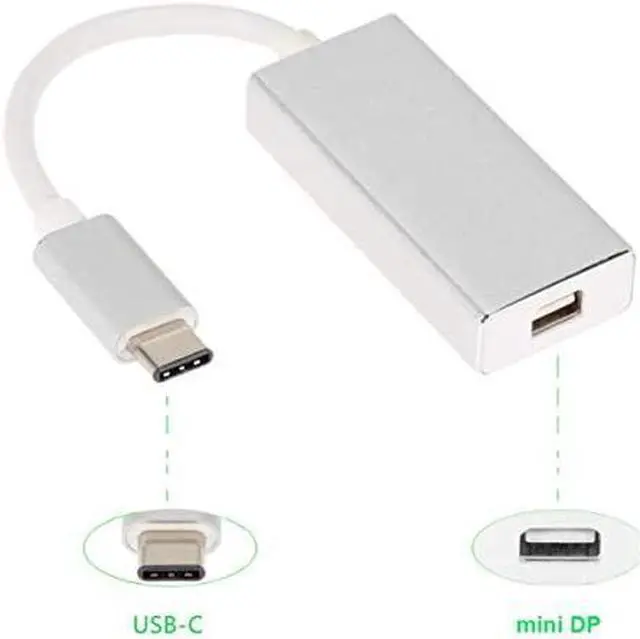 Alt view image 7 of 7 - USB-C USB 3.1 Type C to Mini DisplayPort DP 1080p HDTV Adapter Cable with Gold Aluminium Case for 2015 New 12 Inch