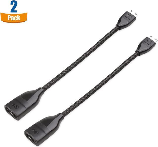 Alt view image 2 of 7 - 2-Pack 8K@60Hz / 4K@240Hz Mini HDMI to HDMI Adapter (Mini HDMI Adapter) in Black 6 Inches with HDR Support for Raspberry Pi Zero and More