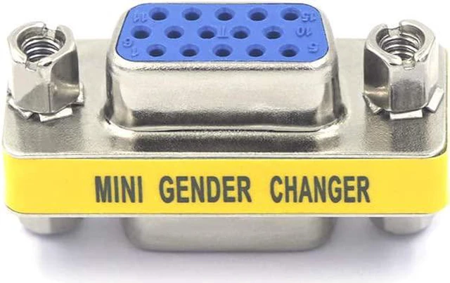 Alt view image 2 of 6 - VGA Female to Female Adapter HD15 SVGA VGA Gender Changer 4-Pack