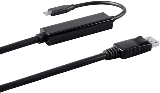Alt view image 2 of 5 - Monoprice 124443 USB 3.1 Type-C to DisplayPort Active Cable 4K@60Hz, 3', Black