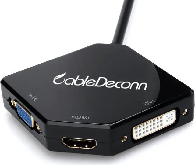 Alt view image 6 of 7 - CABLEDECONN Multi-Function Big DisplayPort DP2 to HDMI VGA DVI Cable Converter Adapter