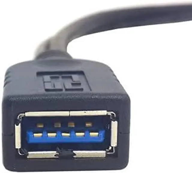 Alt view image 5 of 6 - USB 3.0 Female to Dual USB Male Extra Power Data Y Extension Cable for 2.5" Mobile Hard Disk Black Color