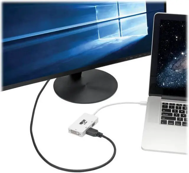 Alt view image 2 of 7 - Tripp Lite 3-in-1 Mini DisplayPort to VGA/DVI/HDMI Adapter