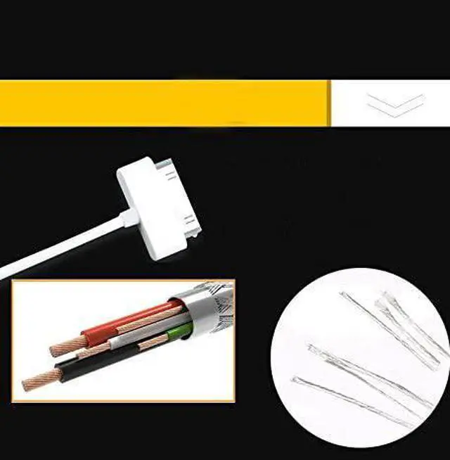 Alt view image 7 of 9 - 2pcs 30 Pin USB Sync Charging Cable Cord Replacement for Old Apple iPhone 4/4S 3G/3GS iPad 1/2/3 iPod Nano/iPod Touch