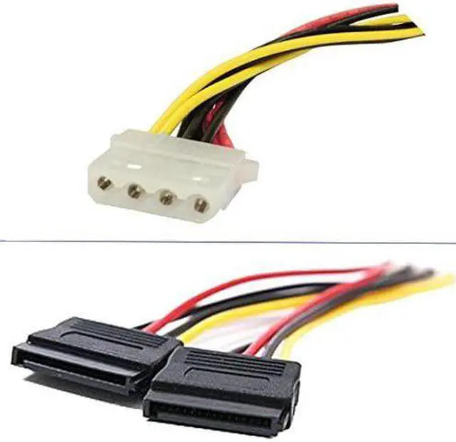 Alt view image 3 of 8 - 2 Pack 4 Pin IDE Female Molex to Female Dual SATA Power Y-Cable Adapter 8.67 Inches
