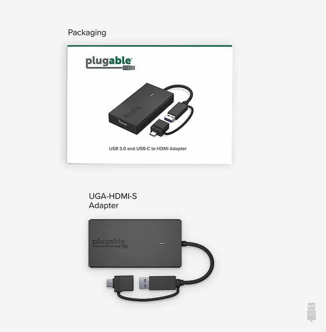 Alt view image 6 of 14 - USB C to HDMI Adapter Universal Video Graphics Adapter for USB 3.0 and USB-C Macs and Windows Extend an HDMI Monitor up to 1080p@60Hz