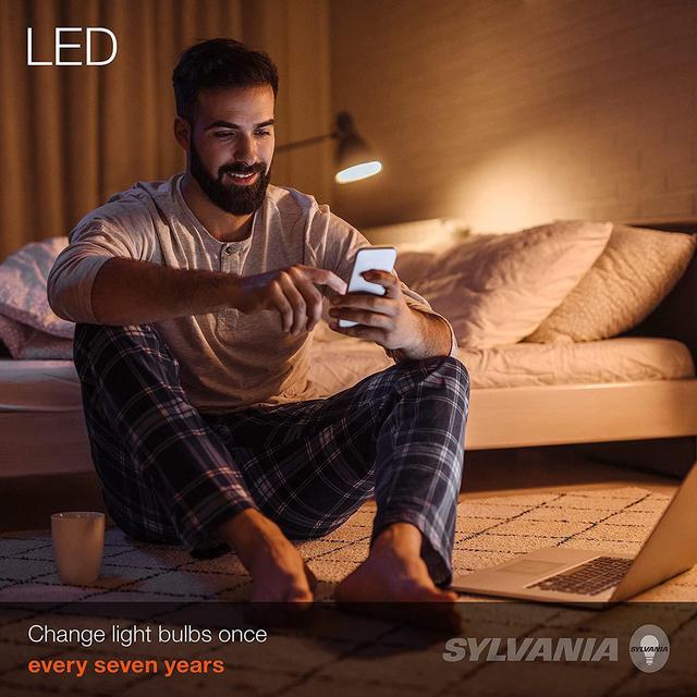 Alt view image 4 of 7 - SYLVANIA ECO LED Light Bulb A19 60W Equivalent Efficient 9W 7 Year 750 Lumens 2700K Non-Dimmable Frosted Soft White - 8 Count (Pack of 1) (40821)