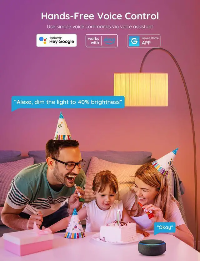 Alt view image 3 of 7 - Smart Light Bulbs, WiFi Bluetooth Color Changing Light Bulbs, Music Sync, 54 Dynamic Scenes, 16 Million DIY Colors RGB Light Bulbs, Work with Alexa, Google Assistant, 800 Lumen, 8 Pack
