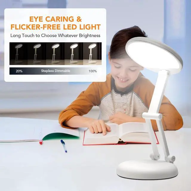 Alt view image 4 of 7 - Battery Operated Lamp Rechargeable Lamp Foldable & Portable Light, 8 Brightness Dimmable Cordless Lamp Rechargeable Light Wireless Lamp Mini Lamp, Battery Lamp Battery Lights Nail Light for Desk, LED
