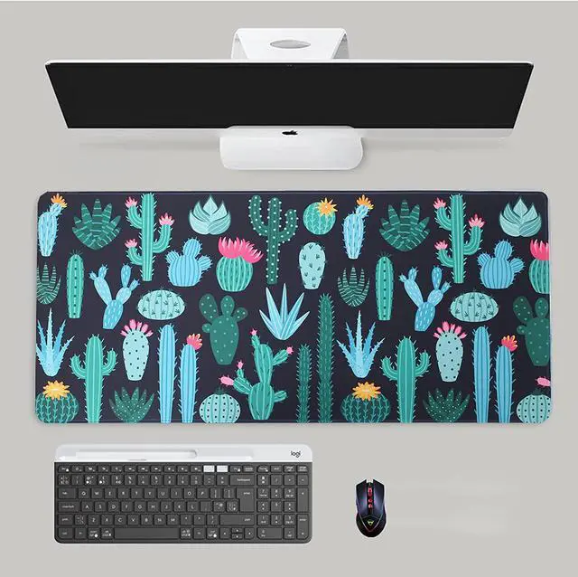 Alt view image 3 of 12 - Large Gaming Mouse pad Cactus Keyboard XL Large Gaming mousepads Desk mat 35.4  15.7x1.5 inch Computer Mouse pad Large Desktop Mouse pad Specially Designed for Game Surface / Office Durable Edge