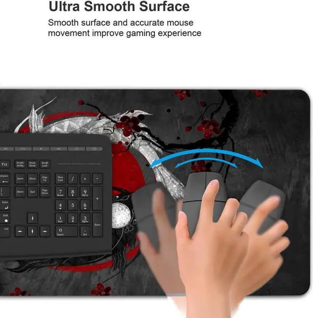 Alt view image 4 of 15 - Japanese Art Koi Fish Mouse Pad Large Mouse Pad Extended Stitched Edges Mousepad Gaming Desk Pad Personalized The Office Mouse Pad 31.5 X 11.8 Inch