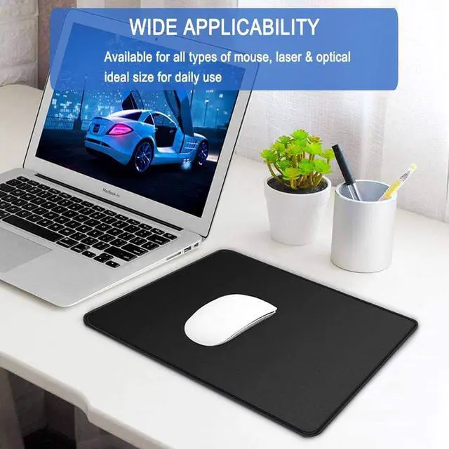 Alt view image 2 of 7 - Mouse Pad Large Gaming Mouse Pad with Double Stitched Edges 14.9 x 11.7 inches Premium-Textured & Waterproof Mousepad Nonslip Natural Rubber Base Mouse pad for Laptop Computer Office Home Black